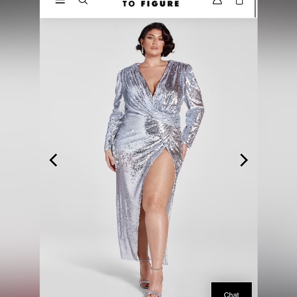 Victoria Faux Wrap Sequin Gown